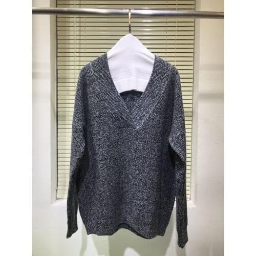 New Ladies Fashion 2021 Long Sleeve Sexy Casual Black Pile Cashmere Sweater 1027