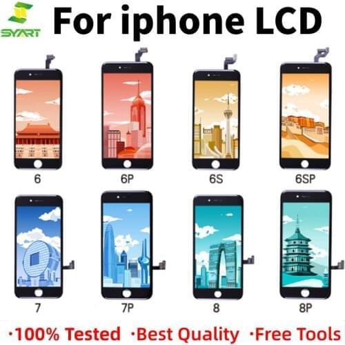 AAA+++LCD Display For iPhone 6 7 8 6S Plus Touch Screen Replacement For iPhone 5 5C 5S SE No Dead Pixel+Tempered Glass+Tools+TPU