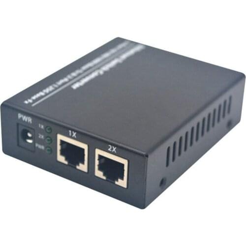 1 Pcs 2GE 1000M Optical Fiber Media Converter Fiber Transceiver Single Fiber Converter 25Km SC 100/1000M US Plug