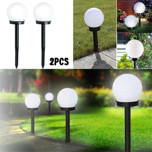 2Pcs/Lot Waterproof LED Ball Light Lamp Solar Power Outdoor Garden Path Yard Lawn Road Courtyard Ground Lamps Garden Decoration