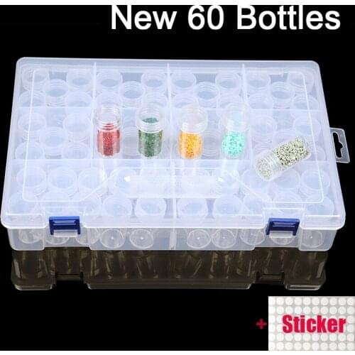 60 slots diamond painting Tools box embroidery Organizer Storage Case Container cross stitch sewing accessories Nail Art holder