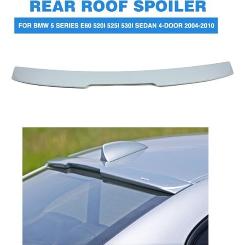 ABS Unpainted Gray Rear Roof Spoiler Wings Lip for BMW 5 Series E60 520i 525i 530i Sedan 4-Door 2004 - 2010 FRP Rear Spoiler