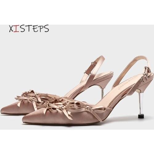 High Heeled Sandals Women 3D Floral Party Dress Shoes Ladies Pointed Toe Pumps Brand New Wedding Shoes Plus Size Sandalias Mujer