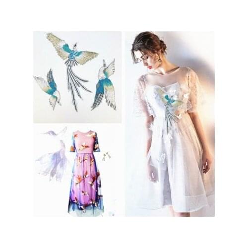 Phoenix Wedding Dress Thick Embroidered collar flower Mesh Clothing Cloth Stickers Cheongsam Water Soluble Decals Accessories