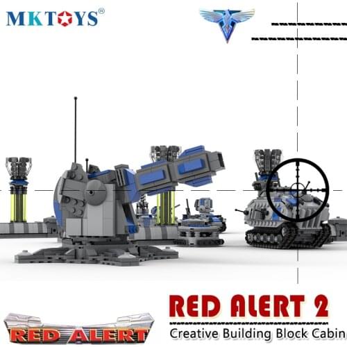 MOC Bricks Red Military Alert Yuri Allied Soviet Tank Building Blocks WW2 Weapon Army DIY Model Assembled Blocks Toys For Kids