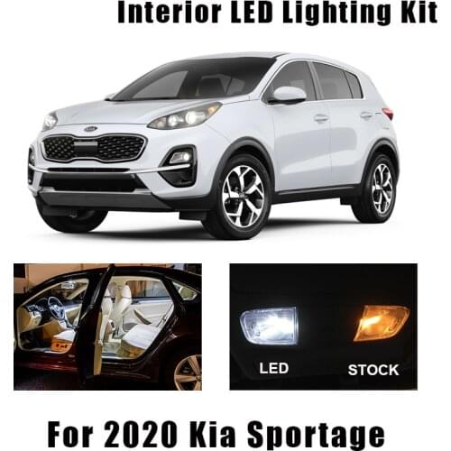 10pcs White No Error Canbus Car Interior Light LED Bulbs For 2020 Kia Sportage Dome Map Reading License Plate Lamp