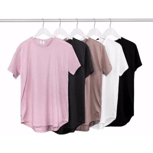 Summer Pure T-shirt pink black Orange green Wholesale Extended Long T shirt Mens Hip Hop New design Street Men Cheap T shirt