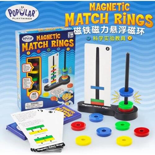 Magnetic Match Rings Sience Experiment Teaching Tool Children Magnetic Toy