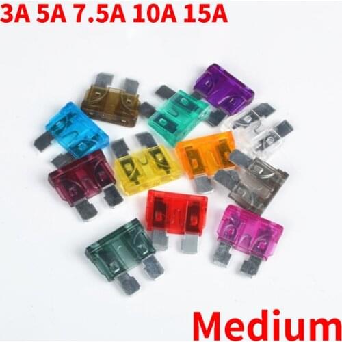 10/25Pcs Profile Medium Size Blade Type Car Fuse Assortment 2.5/3/5/7.5/10/15/20/25/30/35A Auto Car Truck Fuse Set