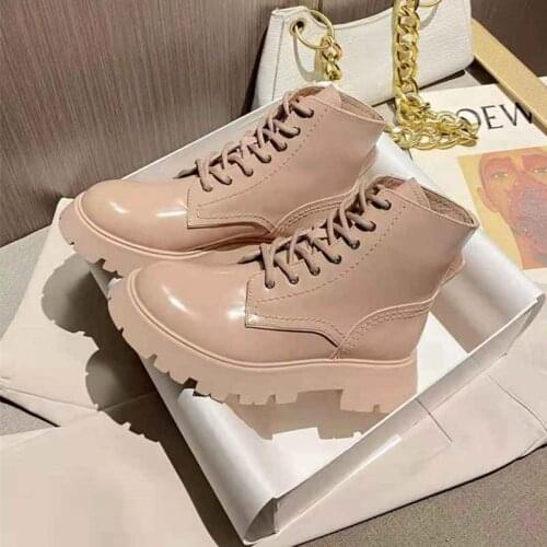 Genuine Leather Women Motorcycle Boots Punk Combat Lovers Botas Mujer Lace Up Female Shoes New Arrival Star Ankle Military Boots