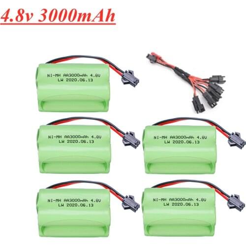 4.8V 3000mah rechargeable NI-MH AA battery pack For RC toys Tanks robots cars trains robots model accessory 4.8V battery SM