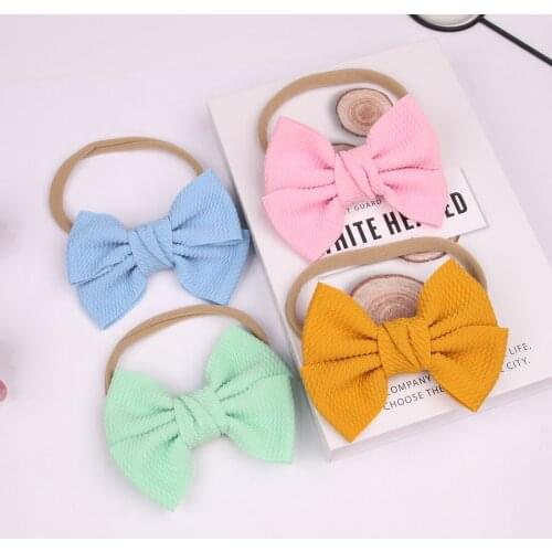 1 PC Baby Bow Headband Soft Velvet Big Bows Infant Headbands Nylon Head Band Knotted Classical Design for Toddler