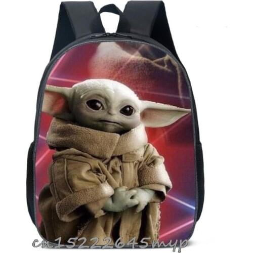 Kids Mandalorian Baby Yoda Backpack 3D Printing Cartoon Children School Bags Boys Teenage Mochila Birthday Gift