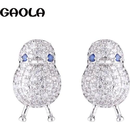 GAOLA High Quality Cute Chick Cubic Zirconia Stud Earring For Women Girl GLE8022B