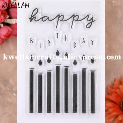 Happy Birthday Candle Scrapbook photo cards rubber stamp clear stamp transparent stamp KW9112606