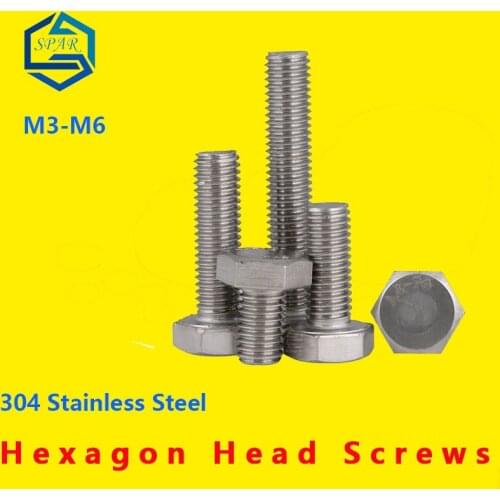 Hexagon Head Screws Outer Hex Bolt Threaded External Hexagon Bolts with Full Teeth and Extended Hexagon Screws DIN933