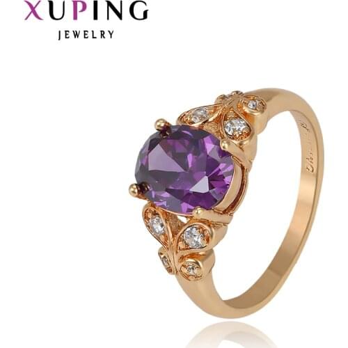 Xuping Female Ring High Quality Brand Designer Lady Wedding Rings with White\Violet Christmas Gift 11709