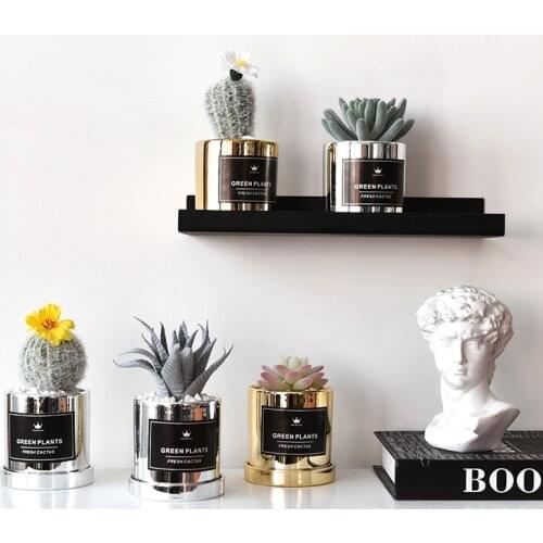 Golden Cactus Succulent Simulation Plant Potted Artificial Plants Potted Bonsai Creative Cactus Bonsai Home Desktop Decoration