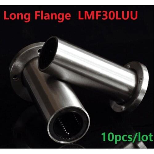 10pcs/lot LMF30LUU 30mm 30*45*123mm long round Flange linear ball bearings bushing 30x45x123mm
