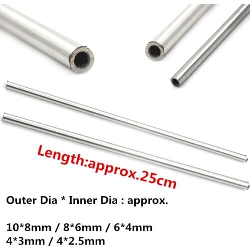 2Pcs 250mm Capillary Tube 304 Seamless Stainless Steel Tube 4mm 3mm / 6mm 4mm / 4mm 2.5mm Hot