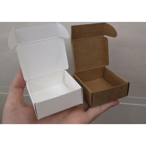 20pcs Natural Kraft Paper gift Box Craft Gift Box Wedding Candy paper Box Carton Cajas Packaging for Soap Jewelry Box