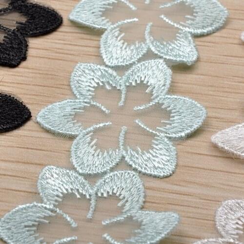 20Yards Organza Lace Trim 4cm Width Embroidered Diy Handmade Applique Patchwork Ribbon Sewing Supplies Crafts