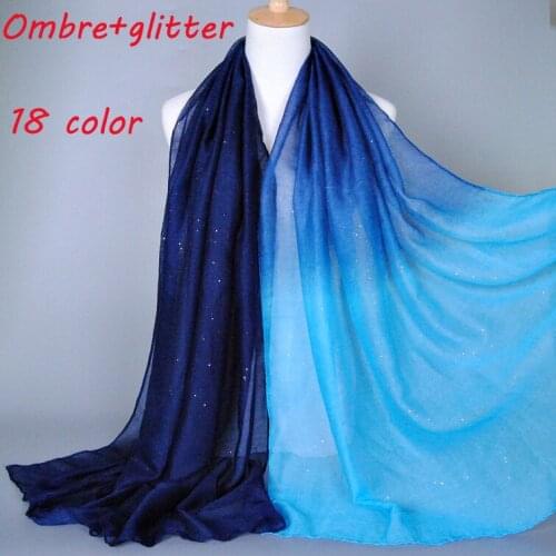 2015 Ombre glitter printe shade color cotton viscose shimmer long shawls head pashmina spring cotton hijab muslim scarves/scarf