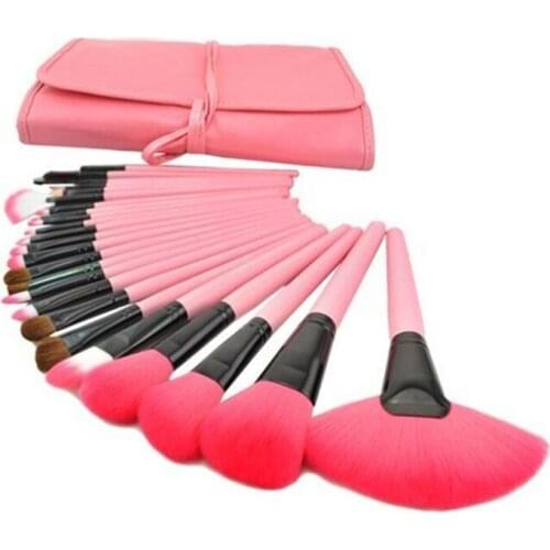 24Pcs/Set Complete Women Girls Face Facial Beauty Tool Makeup Cosmetic Eyeshadow Foundation Powder Blush Eyebrow Brush Kit Set