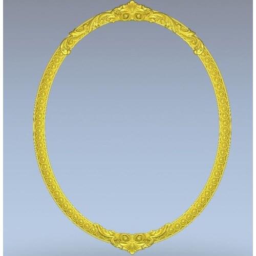 3d model design exclusive oval frame relief for cnc machine in STL file format simple border--7