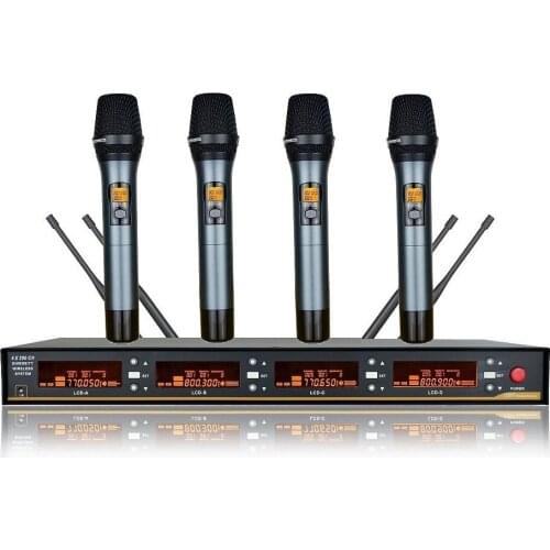 4 Channels UHF Wireless Microphone with Four Beige Mini Headset draadloze microfoon professional stage microphone wireless