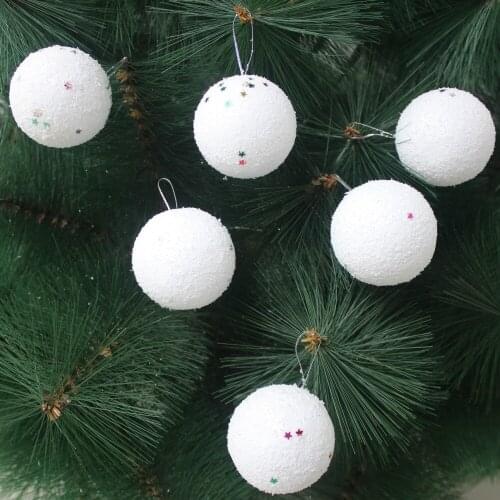 7cm 30PCS snow white foam ball Christmas tree wreath decoration Xmas hanging drop