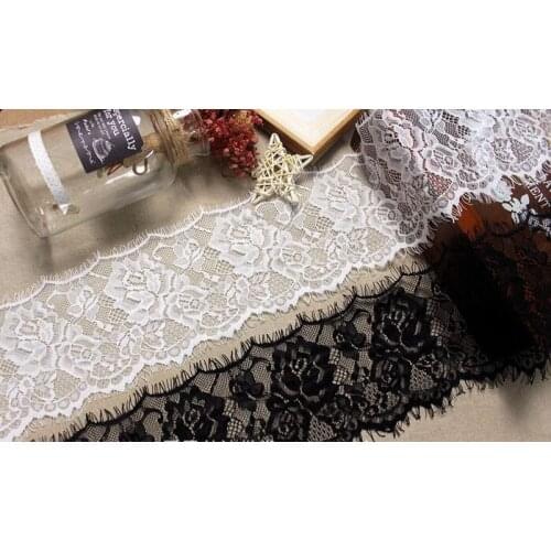 9m/lot 12cm wide Lace embroidery eyelash cloth hand DIY dress skirts sewing material