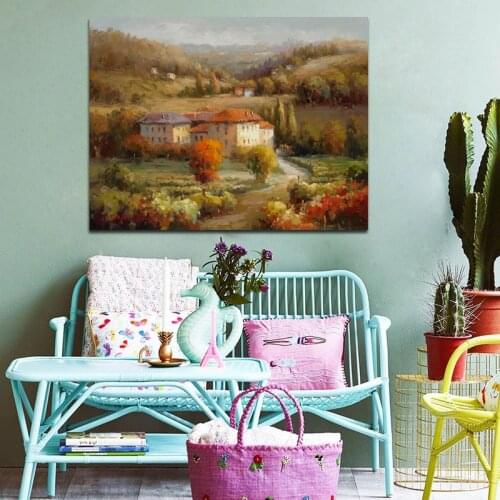 Abstract Pastoral Wild Flower Garden Landscape Canvas Painting Poster Print Modern Wall Picture for Living Room Cuadros Decor