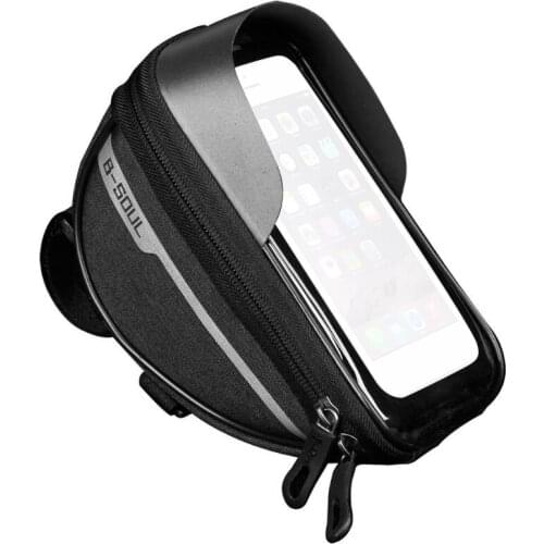 B-SOUL Bicycle Handlebar Mobile Phone Bag Cycling Head Tube Phone Holder Case Pannier Waterproof Touchscreen Bike Handbar Bag Bl