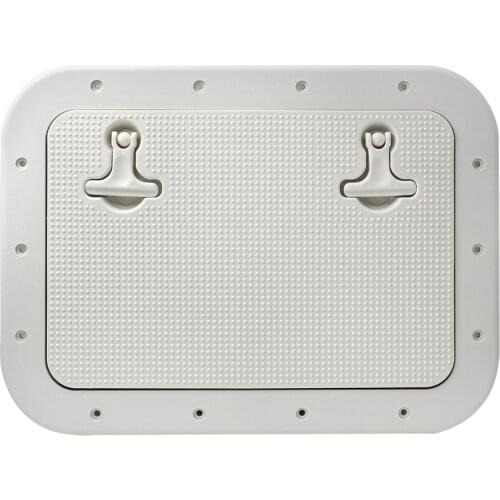 WHITE MARINE BOAT DECK ACCESS HATCH & LID 42.5cm x 31.5cm x 2cm Non-Slip Surface Durable Sealed Rubber Strip