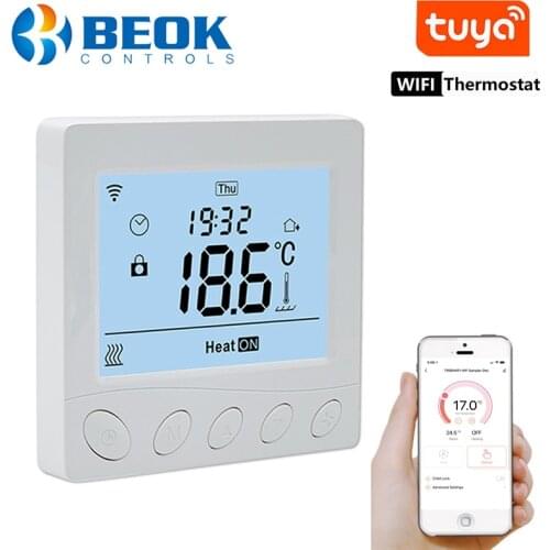 Beok Tuya/Smart Life WiFI Thermostat 220V for Electric Floor Heating Warm Controller Thermostat Work with Alexa and Google Home