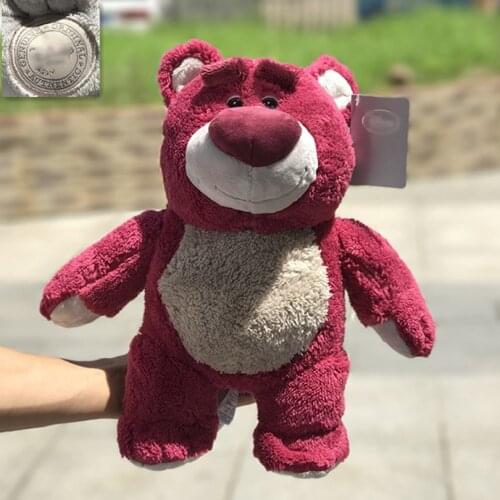 Free Shipping 34cm Lotso Hugging Bear Stuffed Strawberry Toy Story Soft Toys for Children Kids Gift
