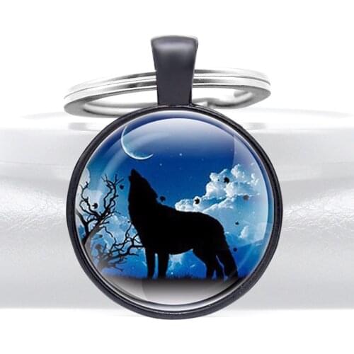 Black Wolf Pendant Key Rings Classic Men Women Key Chains