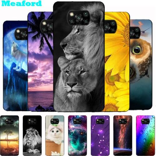 For Xiaomi Poco X3 NFC Case Phone Cover Silicone Soft Black Bumper For Poco X3 NFC Case Lion Funda for Poco X 3 PocoX3 NFC 6.67"