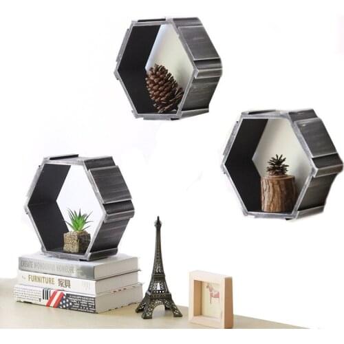 Home Decor Wall Hanging Decorative Storage Shelf Wood Retro Wall Storage Shelf Diy Wall Hang Decor Flower Pot Display Racks