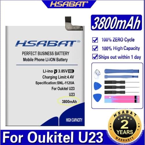 HSABAT U23 3800mAh Mobile Phone Battery for OUKITEL U23 Batteries