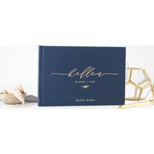 Personalized Navy Rustic Wedding Guest Book custom Baby shower guestbook Ideas, Botanical birthday Keepsake Memory Book