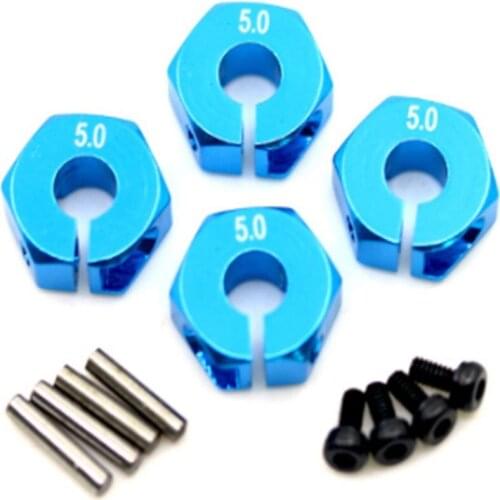 4pcs/lot 5mm Thick 12mm Aluminum Wheel Nut With Pins Drive Hubs 102042 Upgrade Parts For 4WD RC Car Himoto