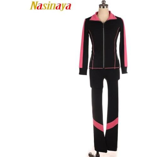 Customized Figure Skating Suits Jacket and Pants Long Trousers for Girl Women Training Patinaje Ice Skating Warm Gymnastics 12