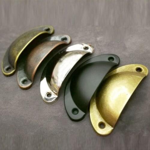 Retro Metal Handles Kitchen Drawer Cabinet Door Handle And Furniture Knobs Hardware Cupboard Antique Brass Shell Pull Handles