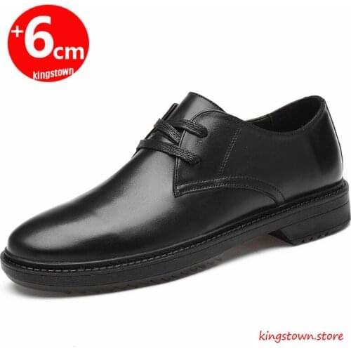 Men Leather Shoes Elevator Shoes Height Increase Shoes Man Heightening Shoes Insoles 6CM Business Shoes Dress Plus Size 37-46