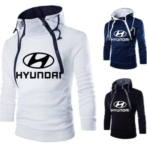 New 2021 Spring Autumn Mens hoodies for Hyundai Car Logo Solid color Fashion high quality casual pullovers Sportswear E