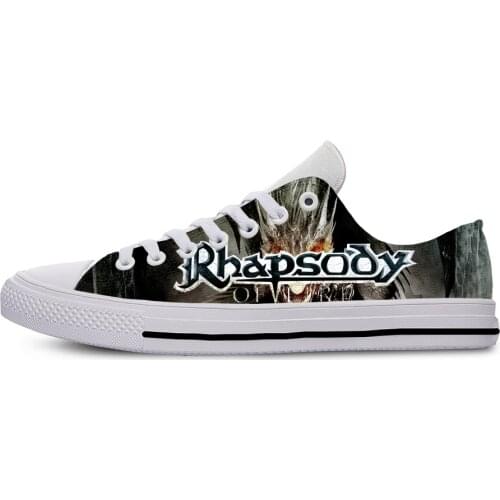 Mens Casual Canvas Shoes Rhapsody of Fire Band Most Influential Metal Bands of All Time 3D Pattern Logo Men Shoes