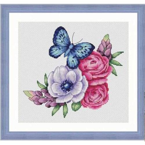 Butterfly and flower patterns counted 11CT 14CT 18CT DIY Cross Stitch Sets wholesale Cross-stitch Kits Embroidery Needlework