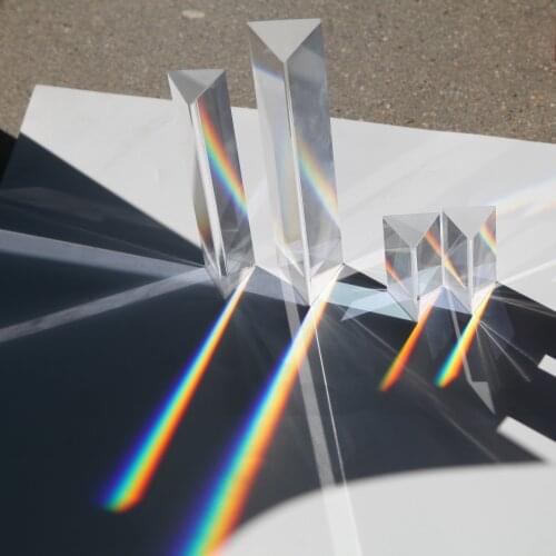 Optical Glass Rainbow Prism 30x30x60mm Teaching Triangle Prisms Colorful Light Shooting Rainbow Effect Photography